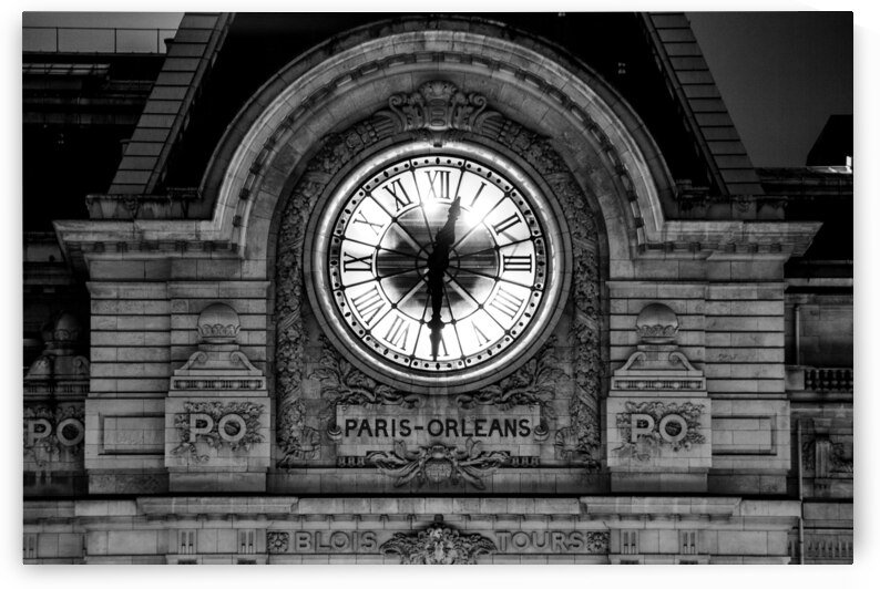 paris orleans clock musee d orsay  horizontal 246 by Black And White