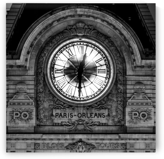 paris orleans clock musee d orsay  square 2461 Po by Black And White
