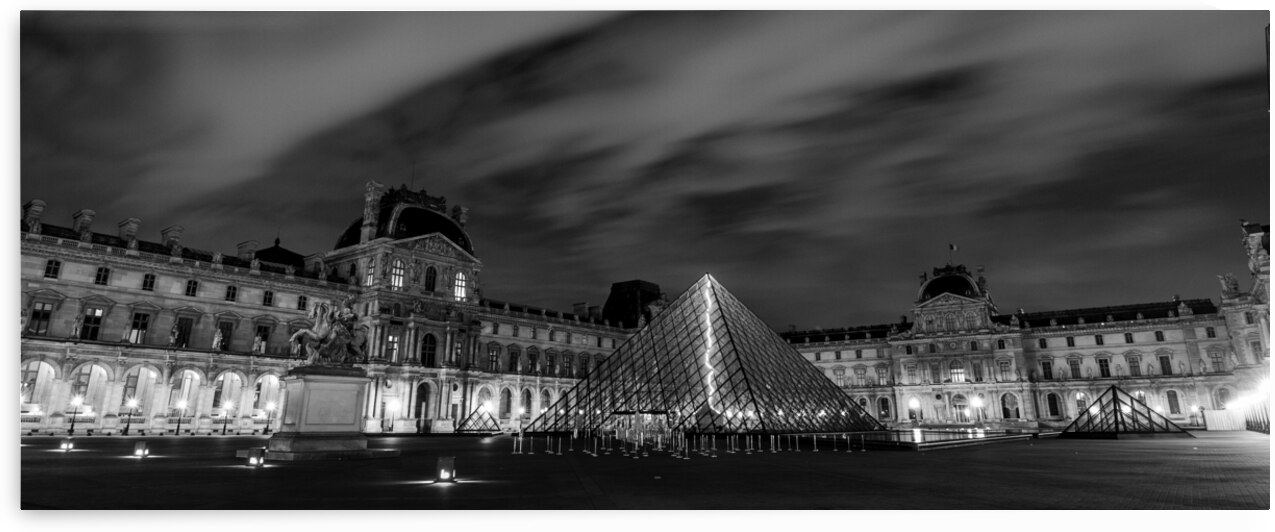 the louvre at night  panoramic 2453 Louvre 13k.jp by Black And White