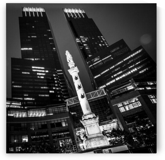 columbus circle at night  square 1421 Columbus 13 by Black And White