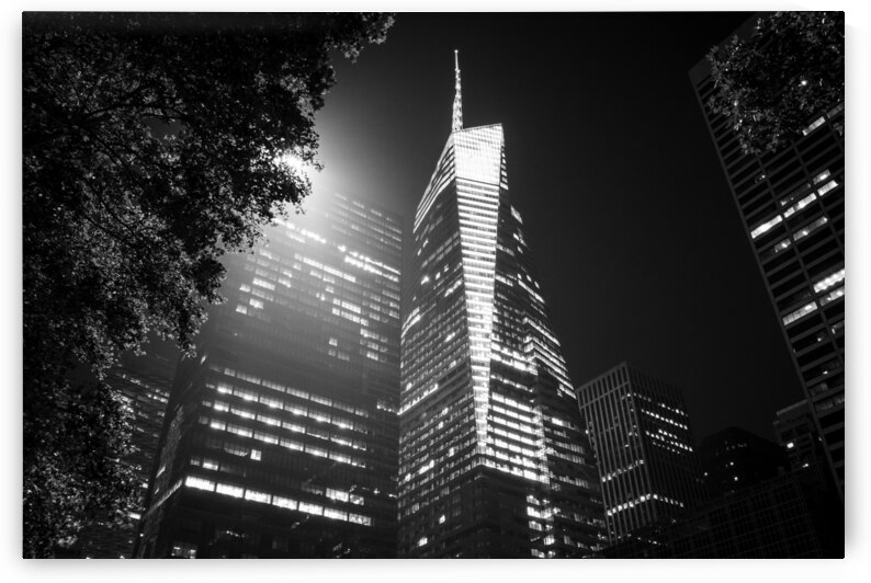 bryant park at night  horizontal 1412 Bryant 13k. by Black And White