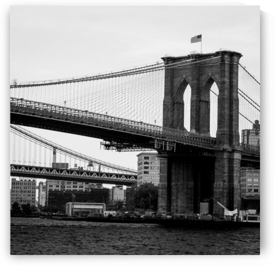 brooklyn bridge from manhattan  square 1430 Dubbo by Black And White