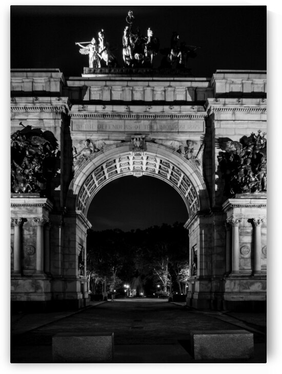 grand army arch prospect park brooklyn  vertical by Black And White