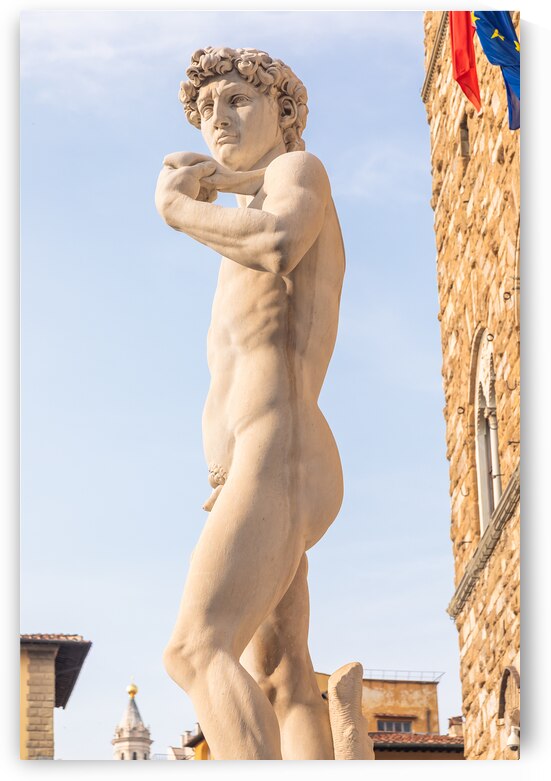 Italy Florence. David by Michelangelo antique marble sculpture by Paolo Modena