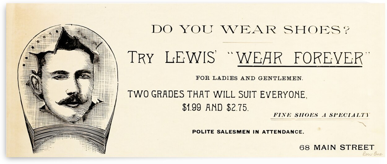 funny vintage ads do you wear shoes by Row One Brand