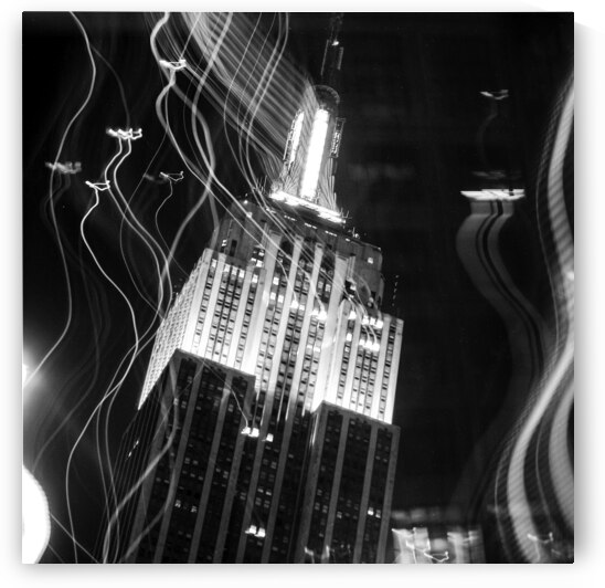 top empire state building  square 385 Swirl 13k.j by Black And White