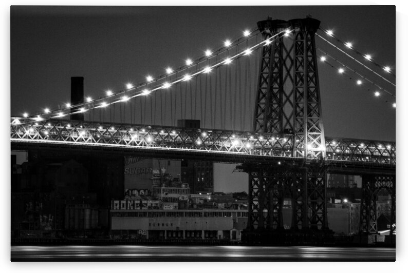 williamsburg bridge at night  horizontal 1524 Wil by Black And White
