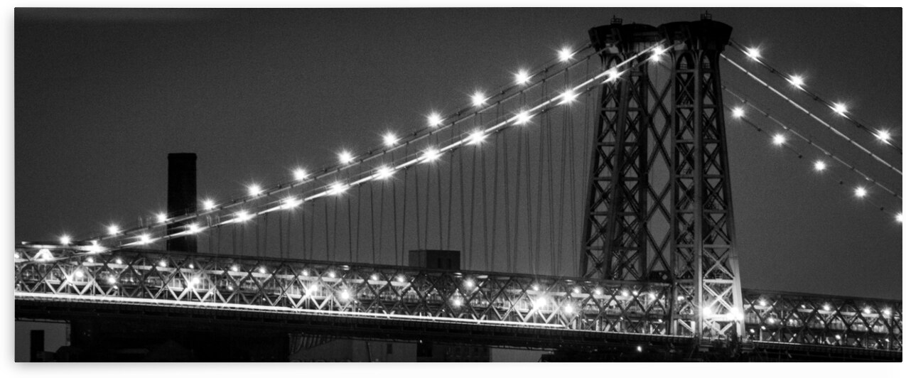 williamsburg bridge at night  panoramic 1524 Will by Black And White