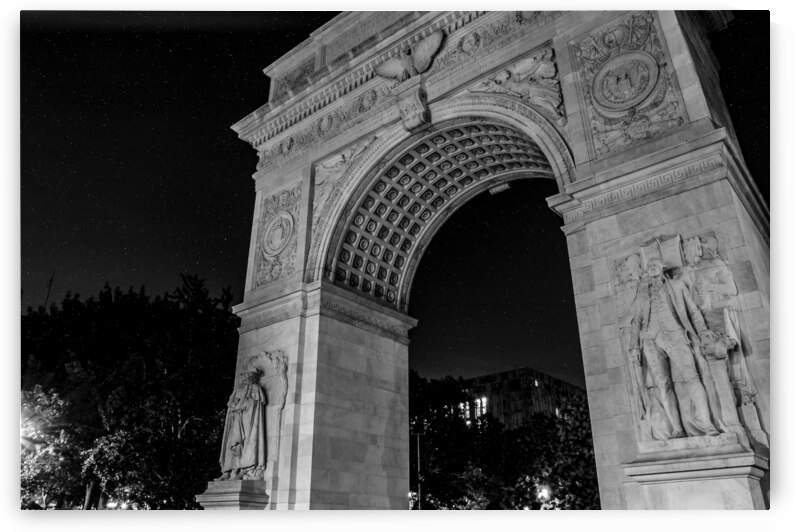 washington square arch greenwich village  horizon by Black And White