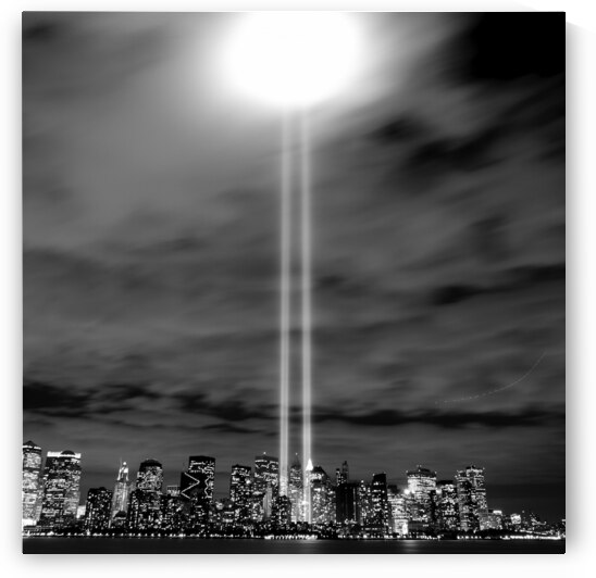 tribute in lights 911 lower manhattan  square 364 by Black And White