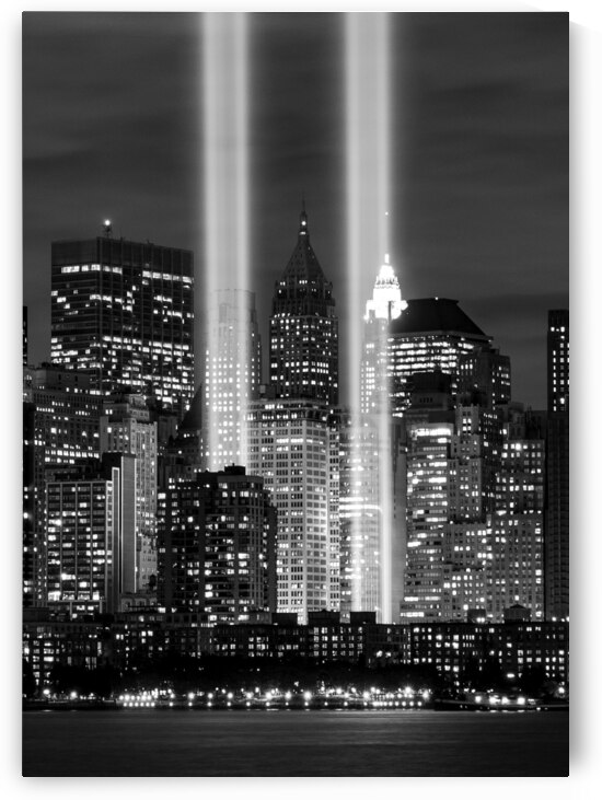 tribute in light lower manhattan september 11  ve by Black And White