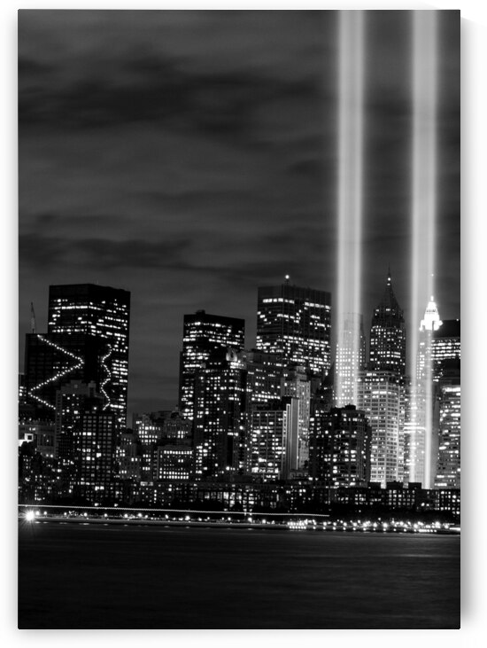 tribute in lights ground zero  vertical 1517 Vall by Black And White