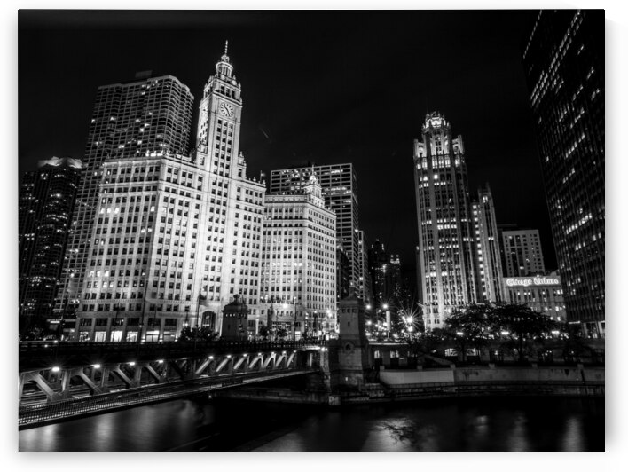 michigan avenue at night  horizontal 1182 Avenue by Black And White