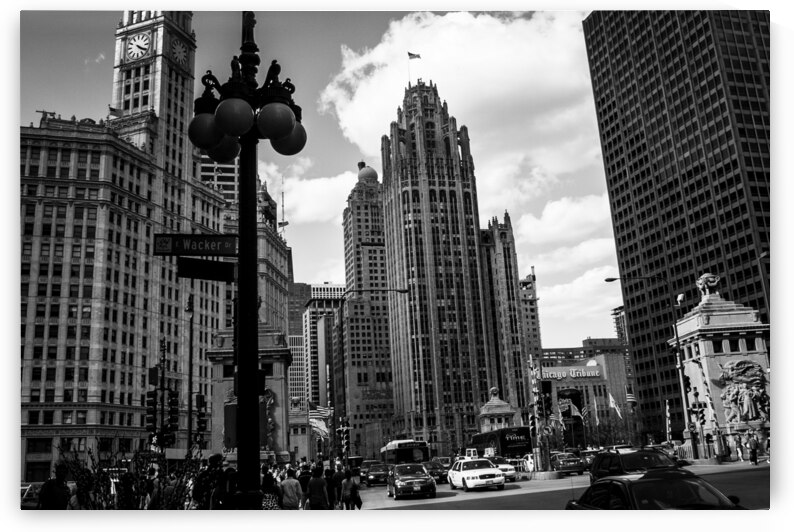 michigan avenue wacker drive  horizontal 2025 Hoy by Black And White