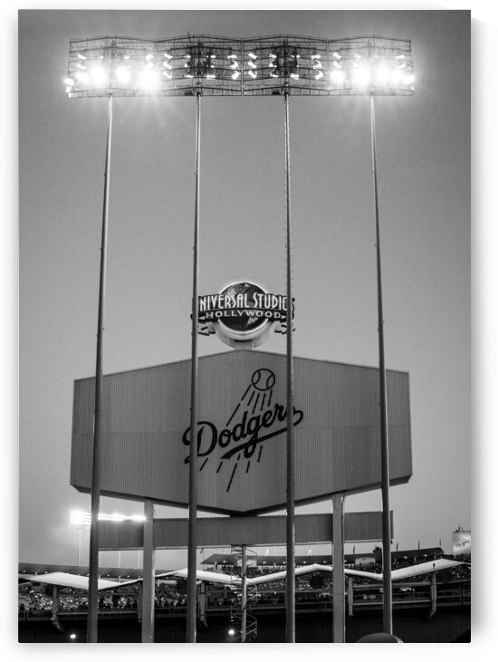 back of dodger stadium scoreboard  vertical 2170 by Black And White