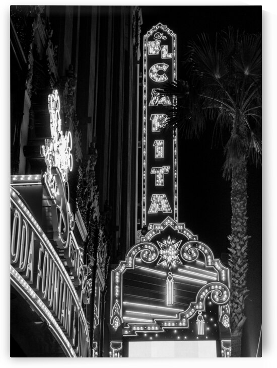 el capitan theater hollywood boulevard  vertical by Black And White
