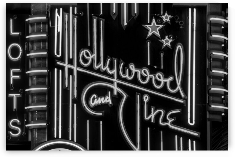 hollywood and vine neon sign  horizontal 2614 Vin by Black And White