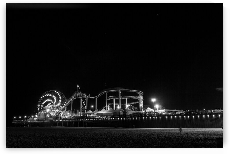 santa monica pier at night  horizontal 2756 Spira by Black And White