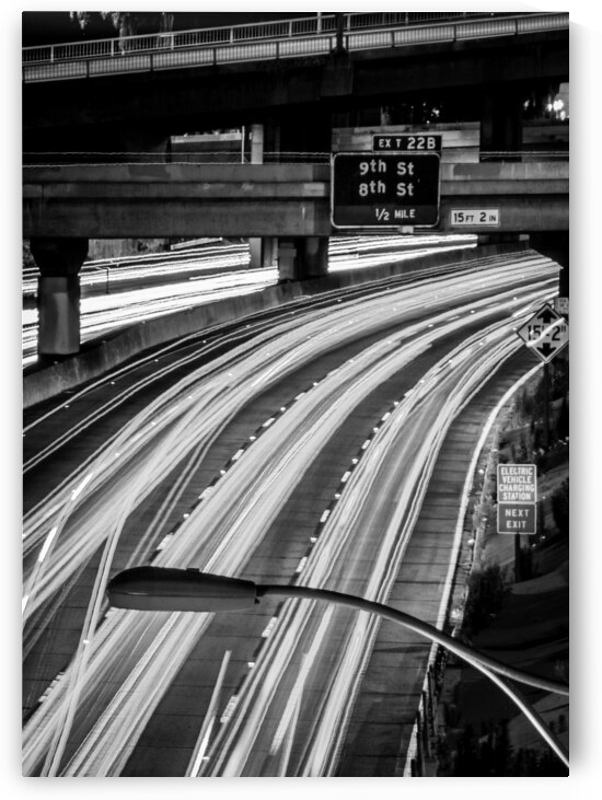 the 110 freeway downtown los angeles  vertical 21 by Black And White
