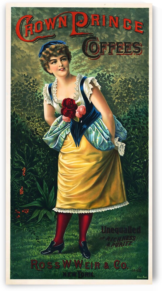 crown prince coffees ad 1886 by Row One Brand