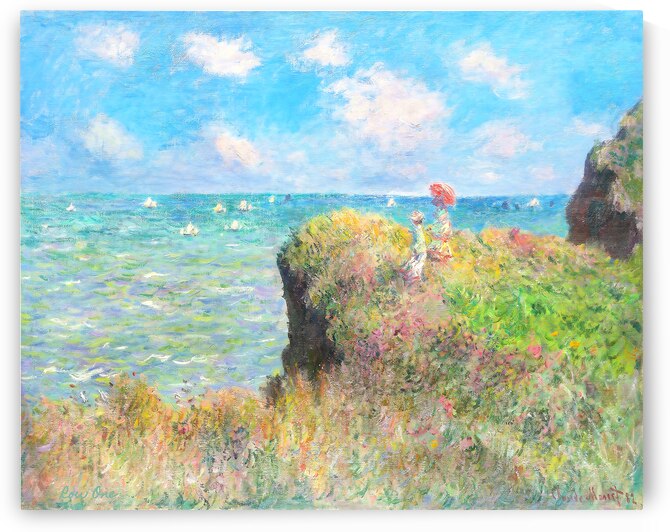 1882 monet cliff walk pourville by Row One Brand