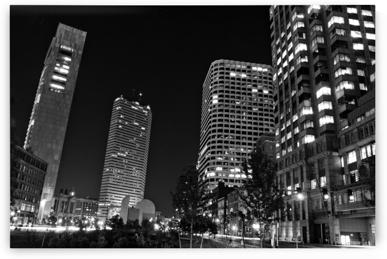 boston financial district night  horizontal 38 Pu by Black And White