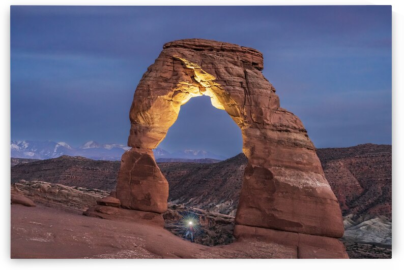 Light Shining on Delicate Arch by Geoffrey Prior