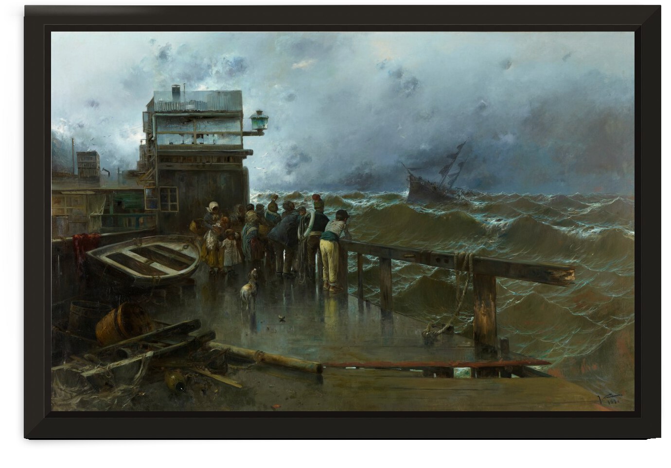 Amenaza de naufragio by Jose Moreno Carbonero