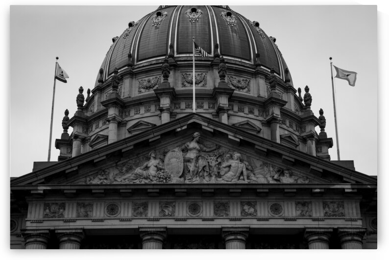 city hall dome  horizontal 2844 Polk 13k by Black And White