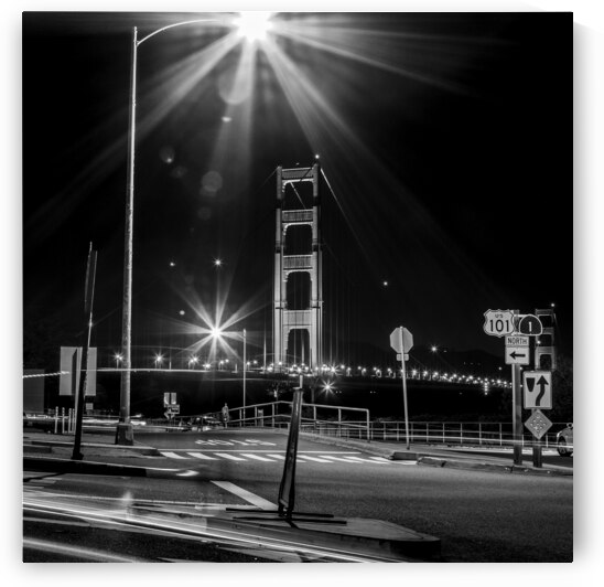golden gate bridge at night  square 4524 Northbou by Black And White
