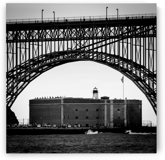 fort point under golden gate bridge  square 2878 by Black And White