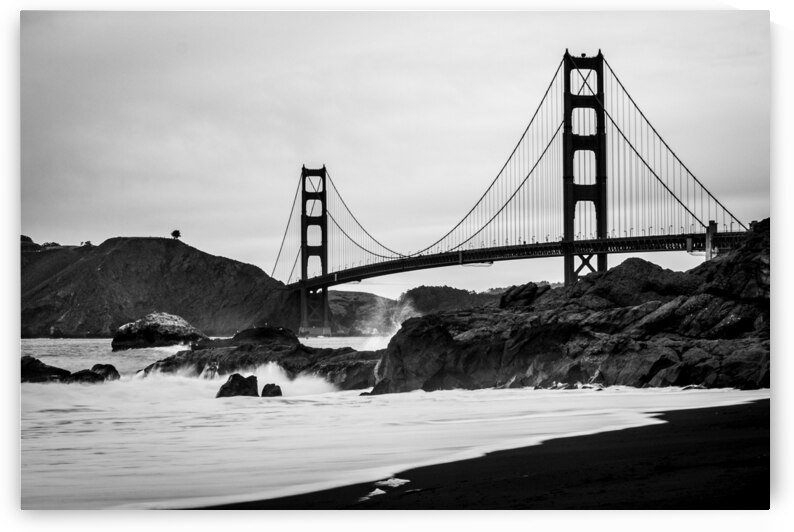 golden gate bridge baker beach  horizontal 487 Ba by Black And White