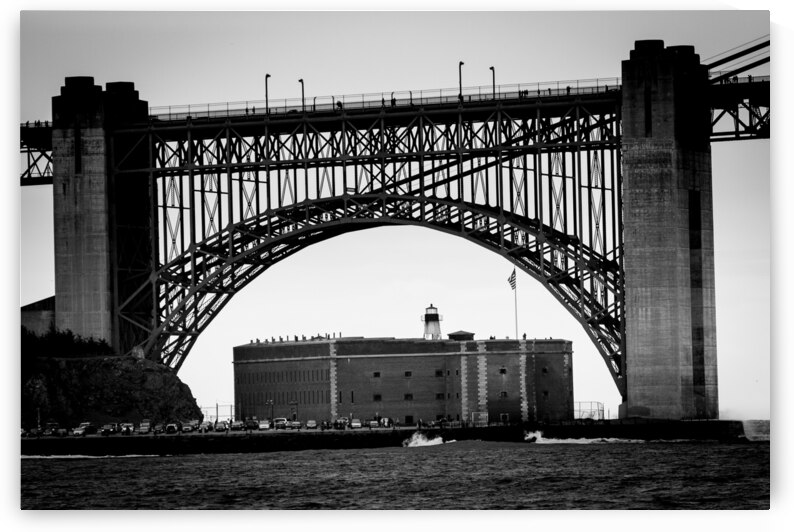 fort point under golden gate bridge  horizontal 2 by Black And White
