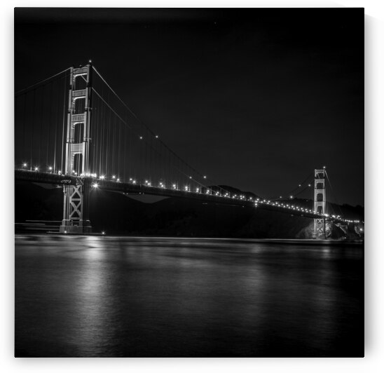 gg bridge night  square 501 Gate 13k by Black And White