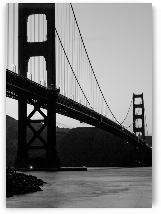 golden gate bridge at dusk  vertical 508 Strauss by Black And White