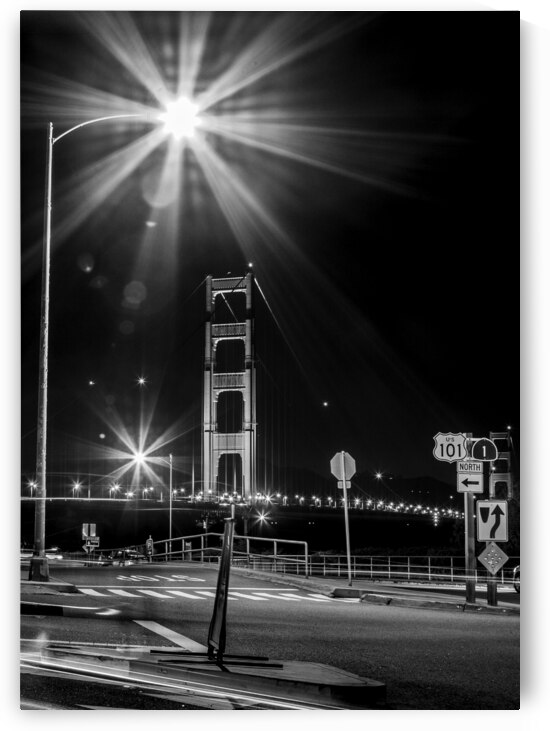 golden gate bridge at night  vertical 4524 Northb by Black And White