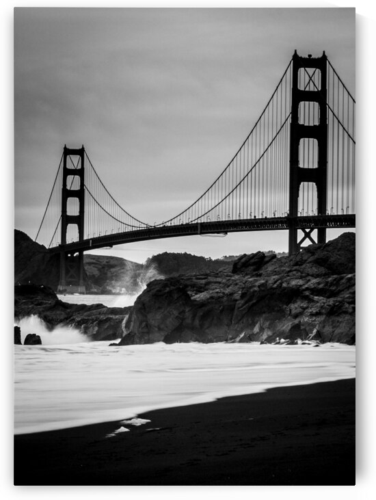 golden gate bridge baker beach  vertical 487 Bake by Black And White