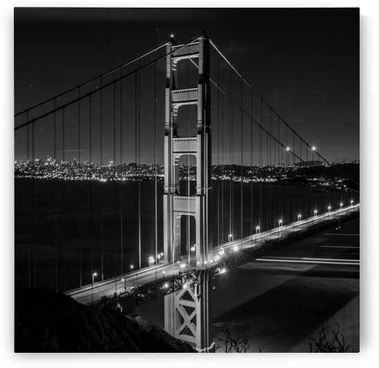 golden gate bridge night battery spencer  square by Black And White