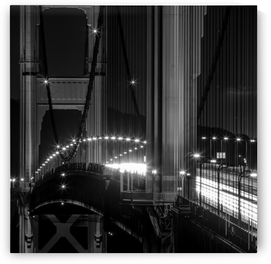 golden gate bridge rush hour traffic  square 2838 by Black And White