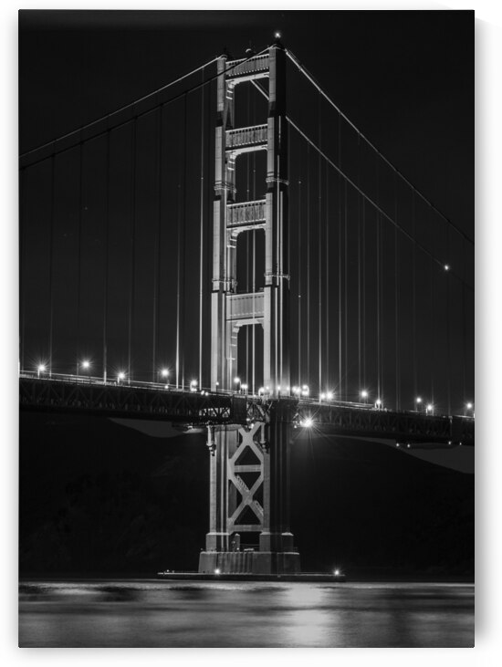 golden gate bridge night  vertical 2894 Morrow 13 by Black And White