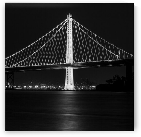 new oakland side bay bridge at night  square 2818 by Black And White