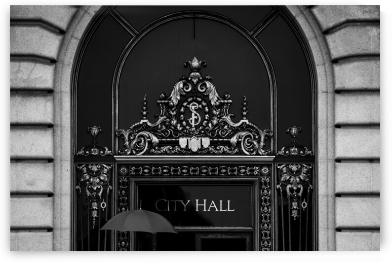 san francisco city hall  horizontal 2861 Umbrella by Black And White