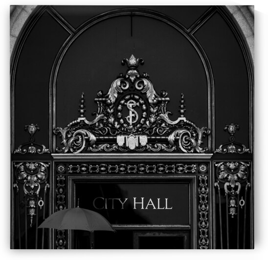 san francisco city hall  square 2861 Umbrella 13k by Black And White