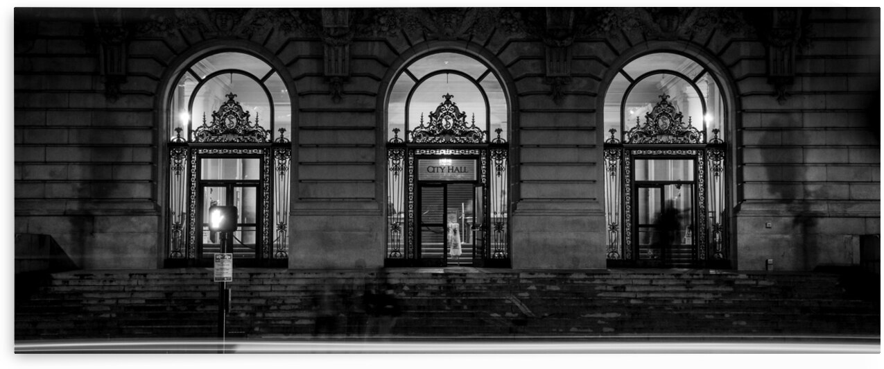 san francisco city hall at night  panoramic 2769 by Black And White