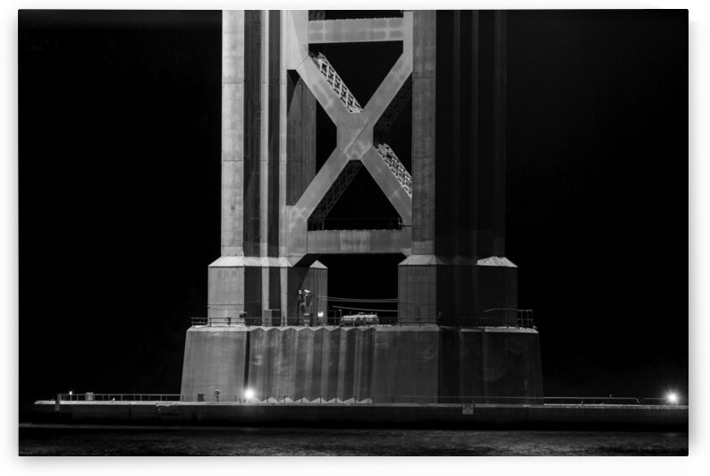 support base golden gate bridge spire  horizontal by Black And White