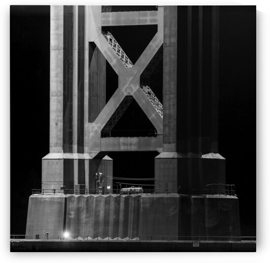 support base golden gate bridge spire  square 294 by Black And White