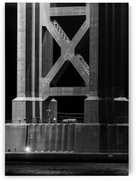 support base golden gate bridge spire  vertical 2 by Black And White
