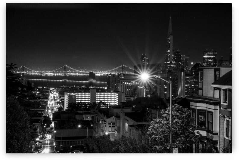 street lamp san francisco 3am  horizontal 2962 La by Black And White