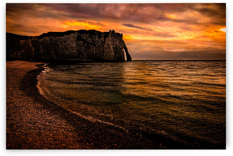 Normandy France Etretat Cliff Sunset by Norma Brandsberg Photography