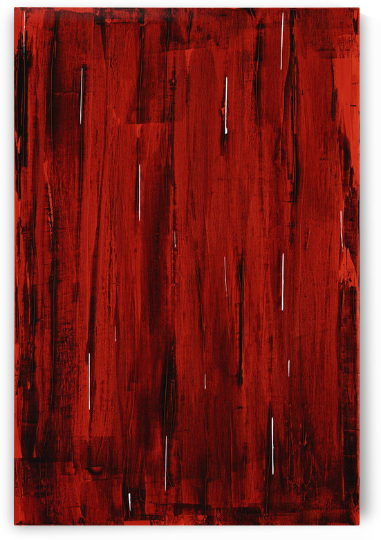 Rain, Abstract Painting In Red And Black (Acrylic Painting). by PacificStock